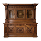 Two-body buffet, made of richly carved solid walnut.