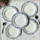 5 Deep plates in blue ironstone Salins, Arbois Ennege model