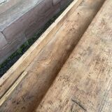 Industrial table carpenter's workbench in raw natural wood vintage bohemian