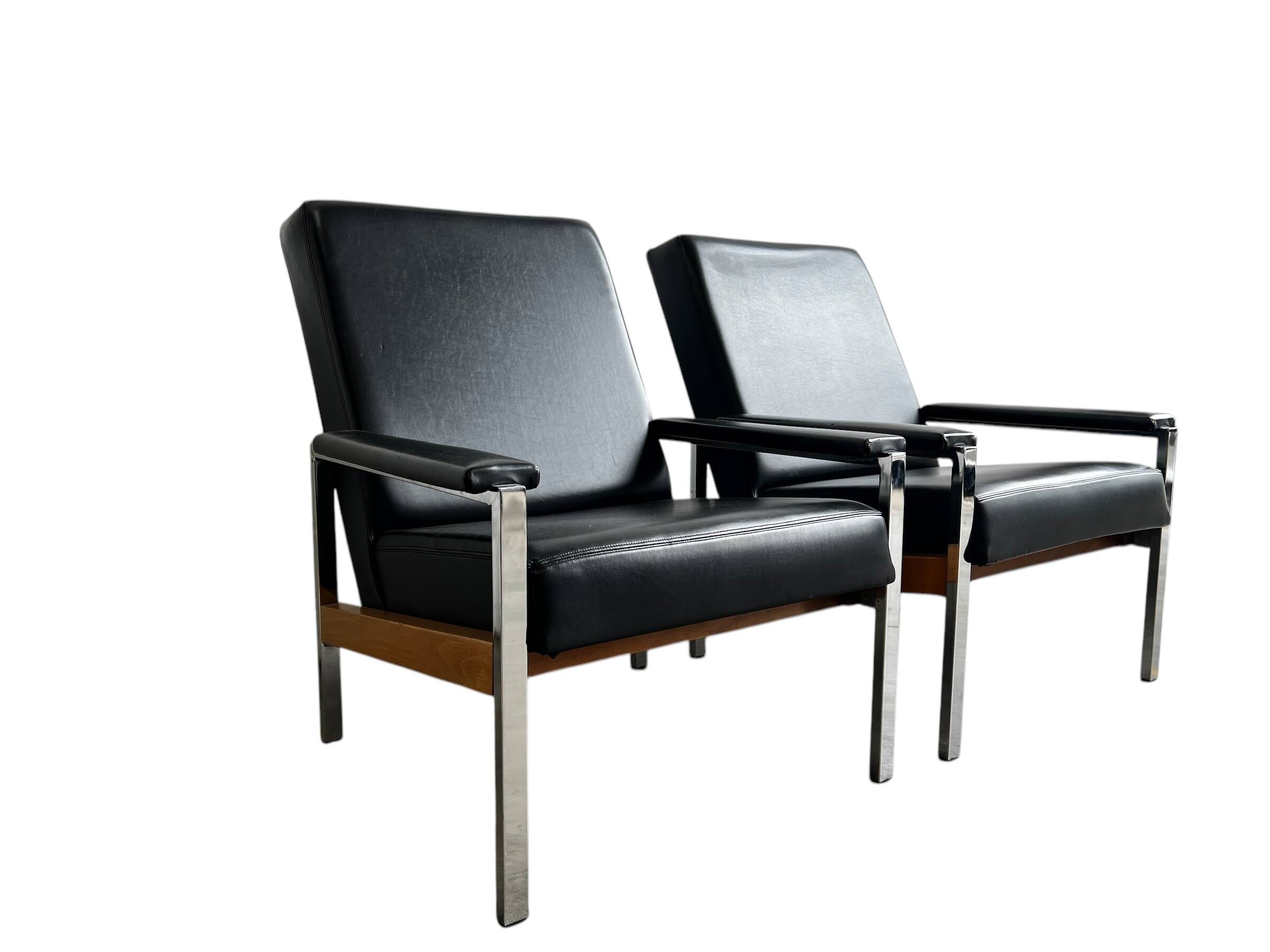 Set of 2 vintage J Mertens armchairs