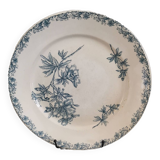 Old round ceramic dish from Sarreguemines Flore model