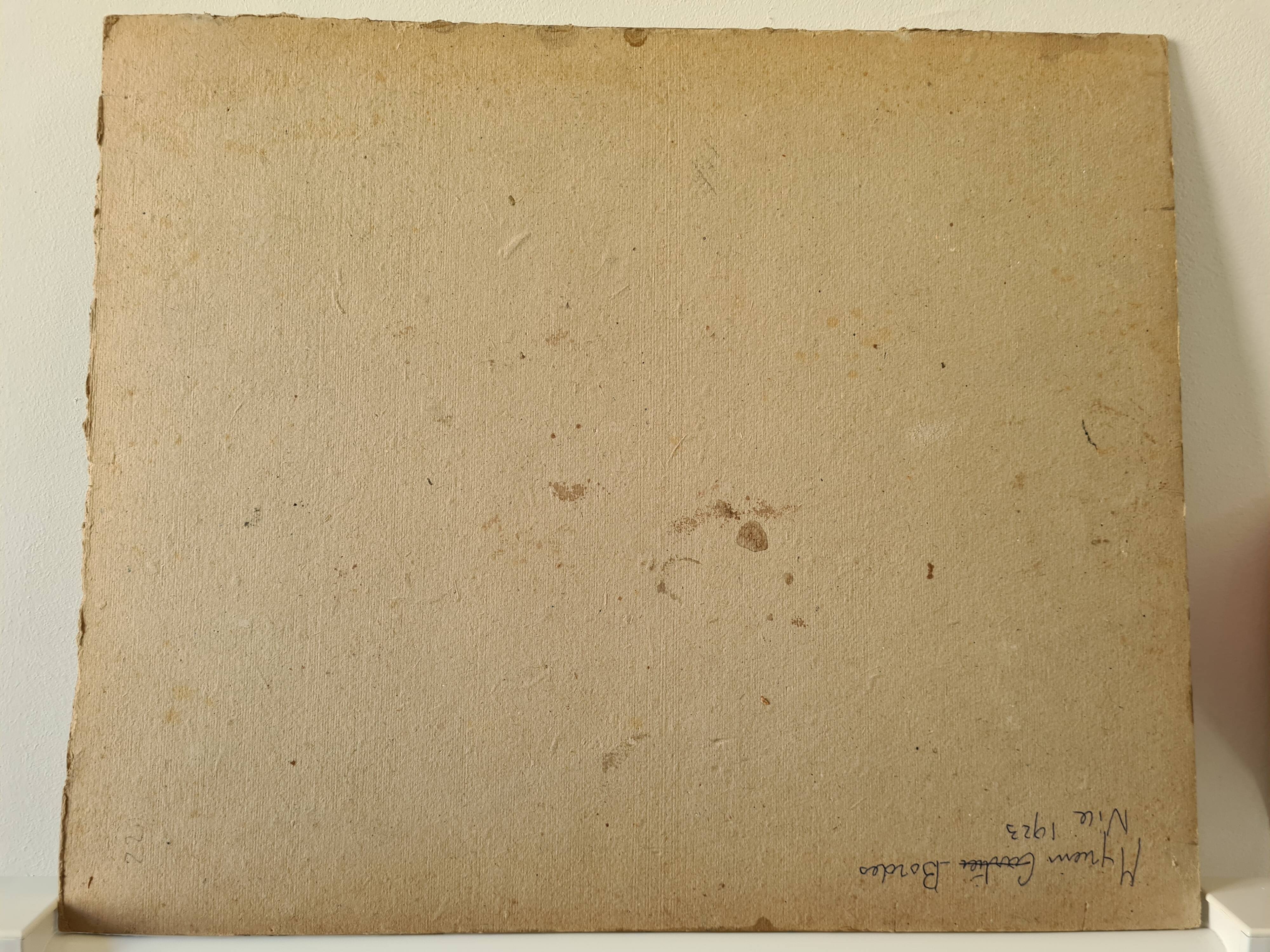 Portrait of nude in the studio - oil by Myriem Bordes 1923