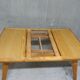 Dining table in blond oak compass feet 1950
