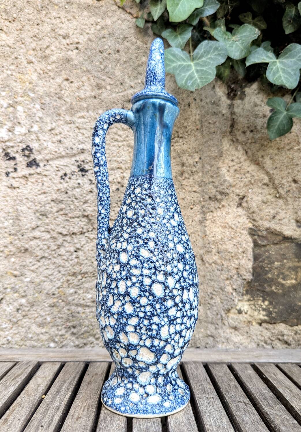 Vintage blue lava jug