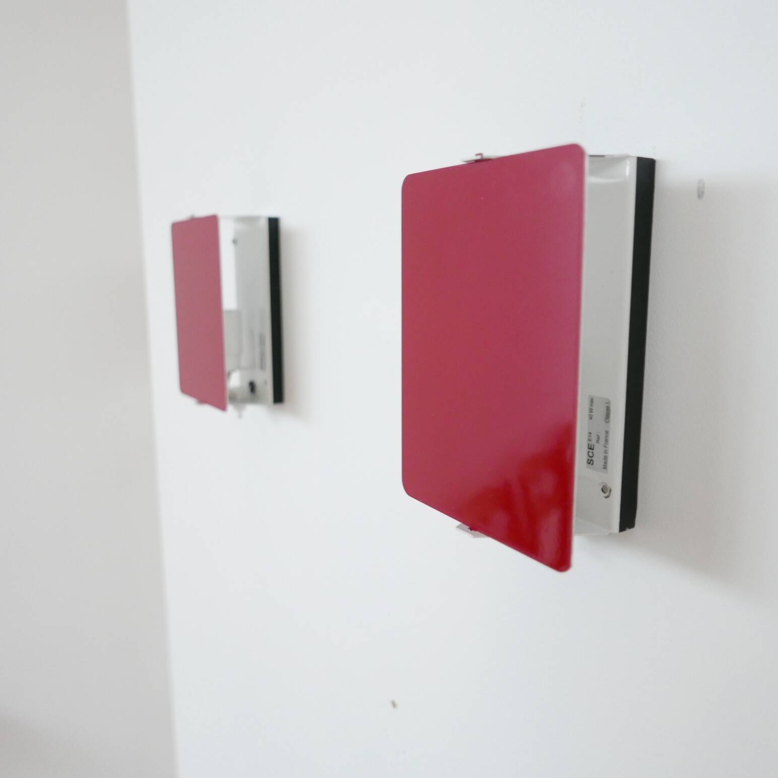 Charlotte Perriand Original Red Mid-Century Wall Lights (3 available)