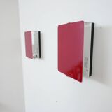 Charlotte Perriand Original Red Mid-Century Wall Lights (3 available)