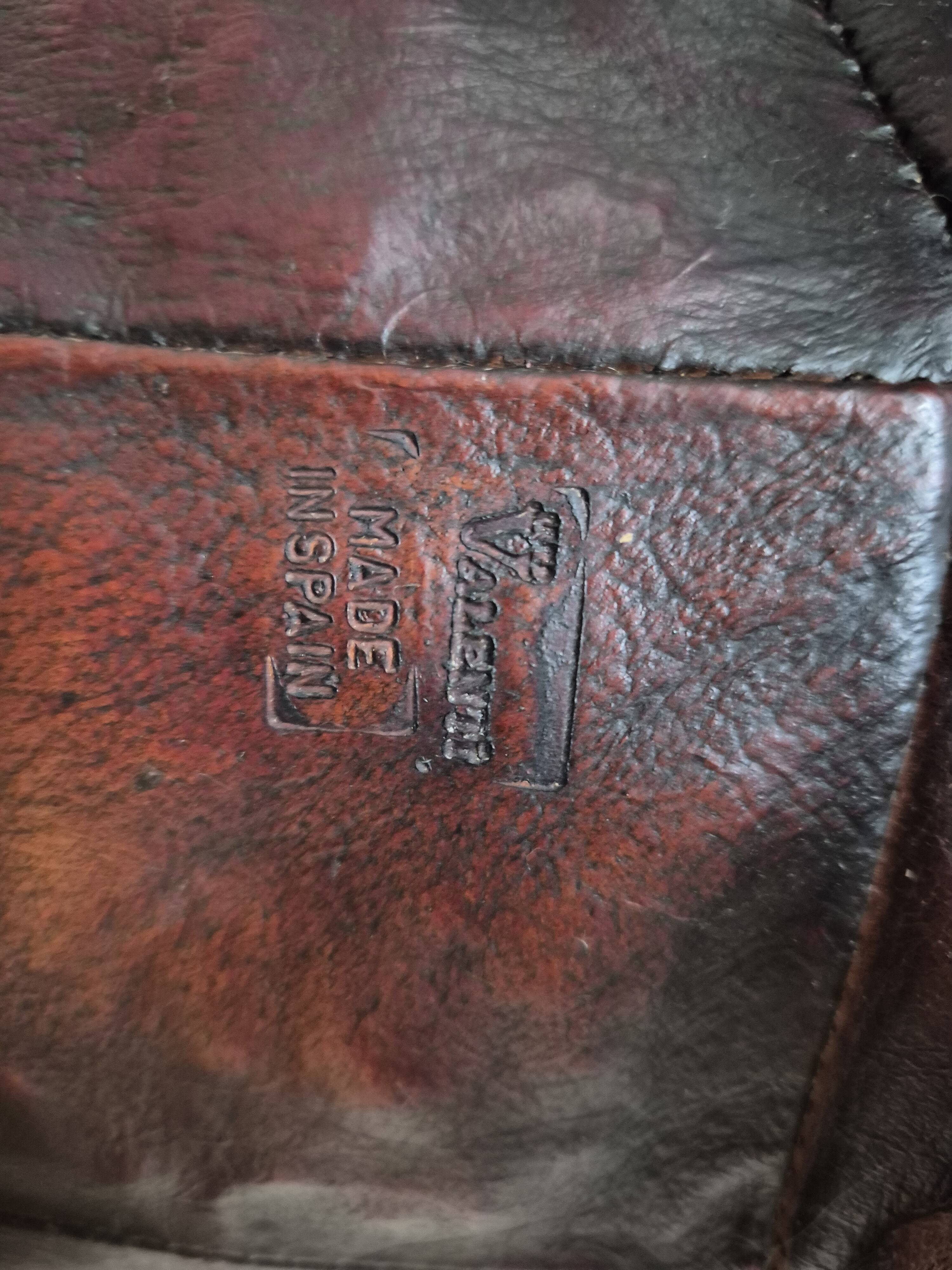 Leather rhinoceros footrest by Valenti, circa 1975.