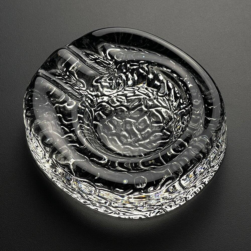 Vintage frosted glass ashtray by Kosta Boda, Sweden, 1970s.