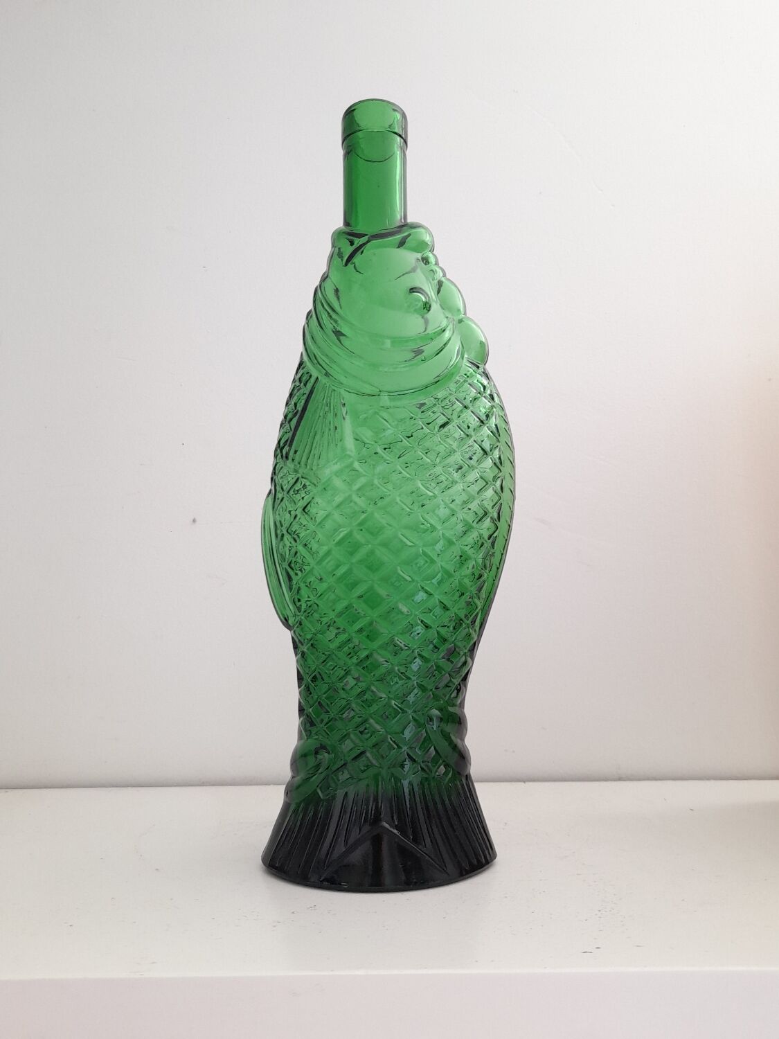 Bottle fish vase soliflore Empoli 60s
