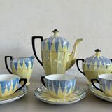 Art Deco coffee set in fine pearlescent porcelain 20s