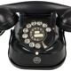 Old rotary dial telephone black metal bakelite rtt 1965