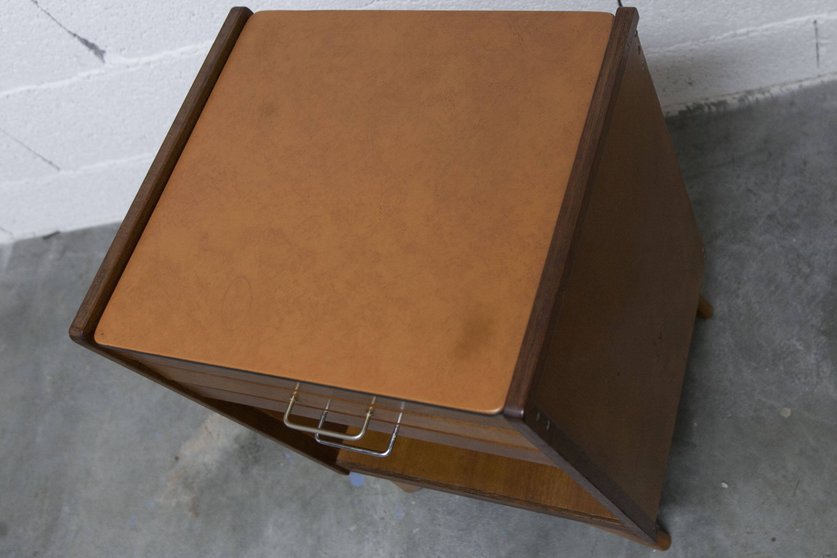 Unique 1960s bedside table with 15 complete games, compass legs, 1960s