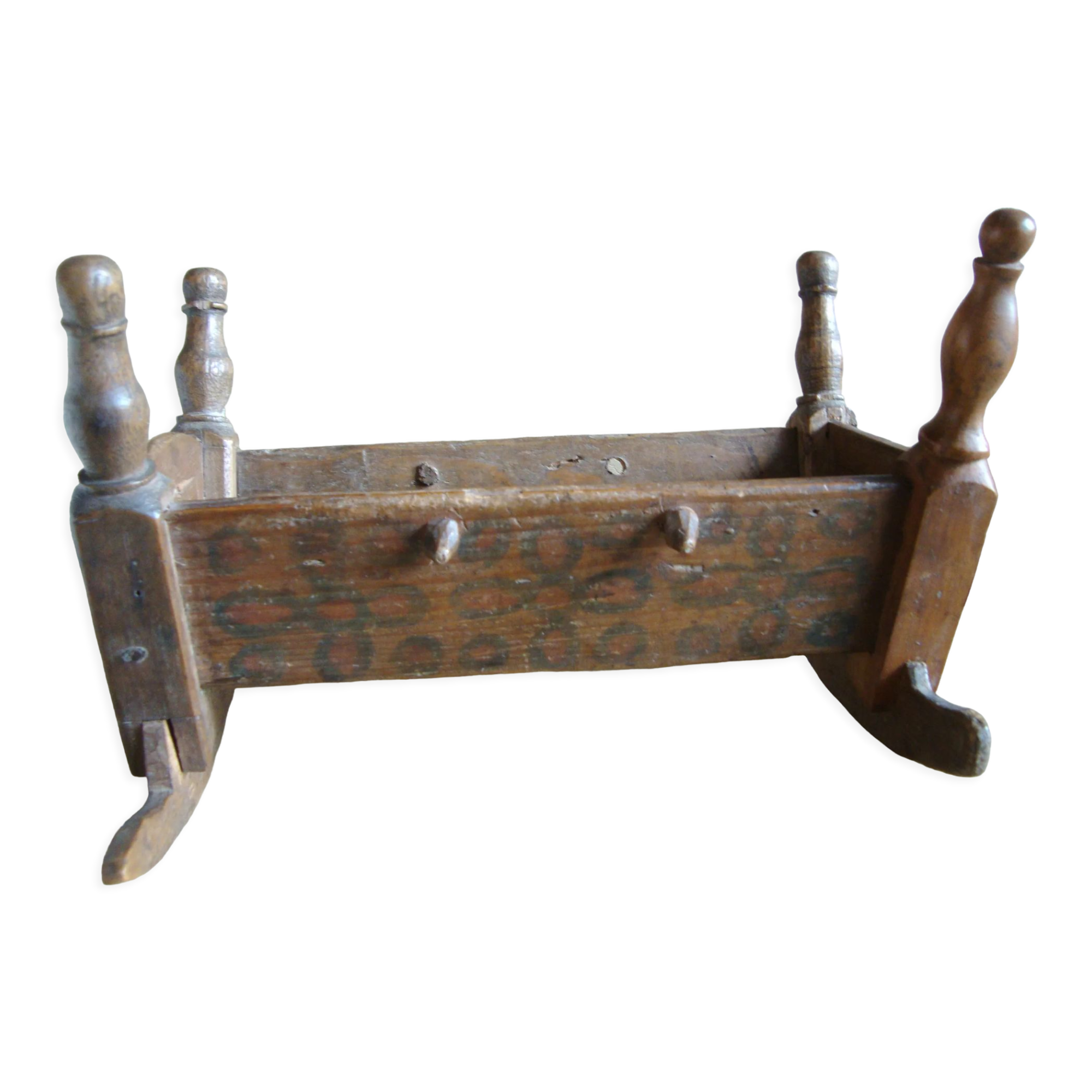 Wooden rocking cradle for dolls