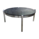 Table low vintage smoked glass and chromed metal