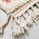 Moroccan Berber beni ouarain ecru rug with colorful patterns 256x147cm