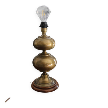 Vintage brass double globe lamp