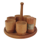 Vintage wooden egg cups, The Netherlands 1950's