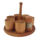 Vintage wooden egg cups, The Netherlands 1950's