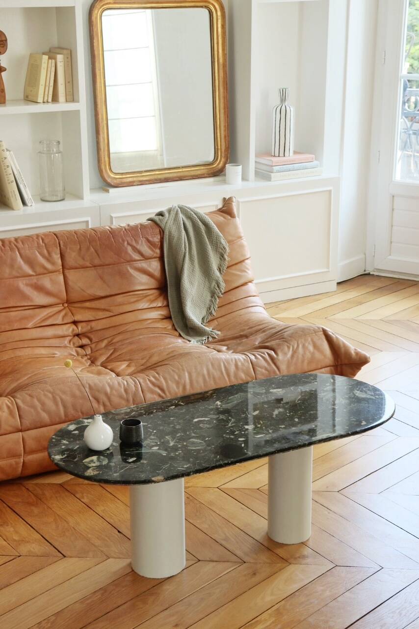 Green marble coffee table