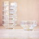 6 ramequins octogonaux en verre