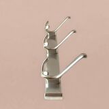 Vintage aluminum coat rack with three hooks