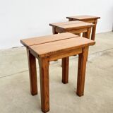 Brutalist oak stool