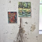 Old oil painting flowers