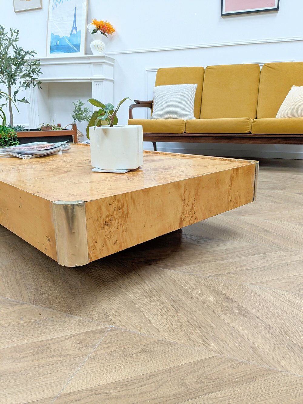 Table basse vintage par Jean Claude Mahey