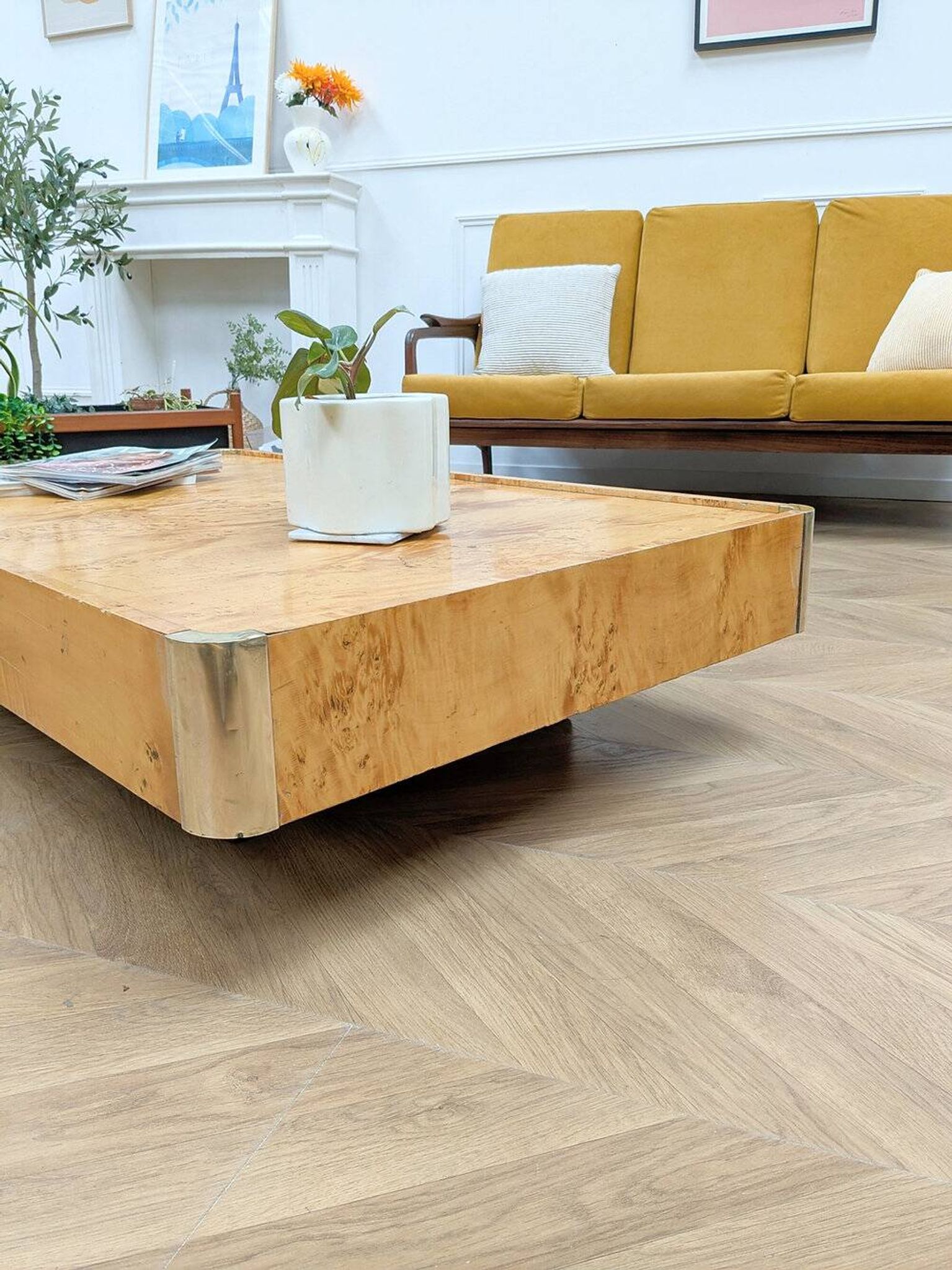 Vintage coffee table by Jean Claude Mahey