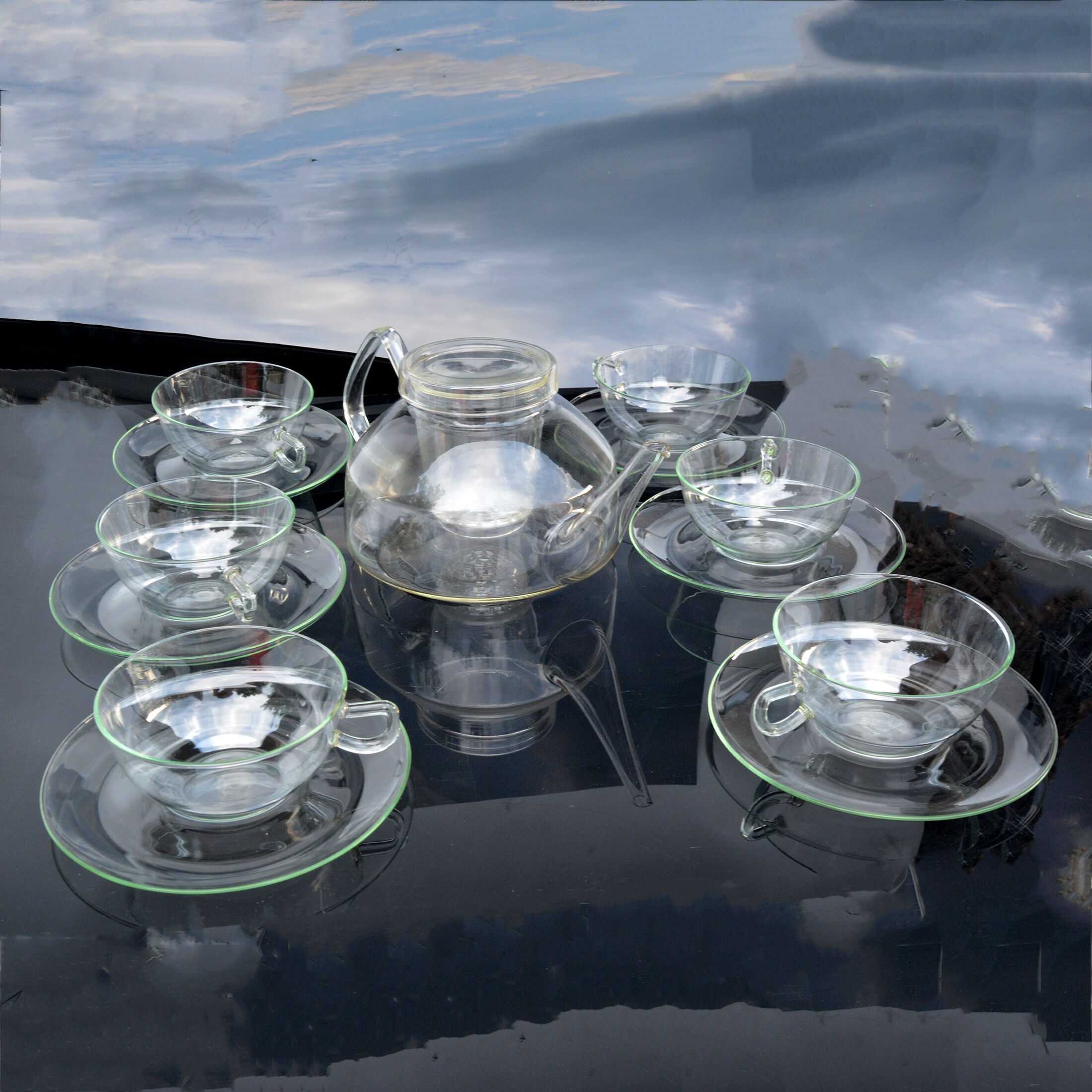 Coffee service by w. wagenfeld, jena glas, germany, 1970s