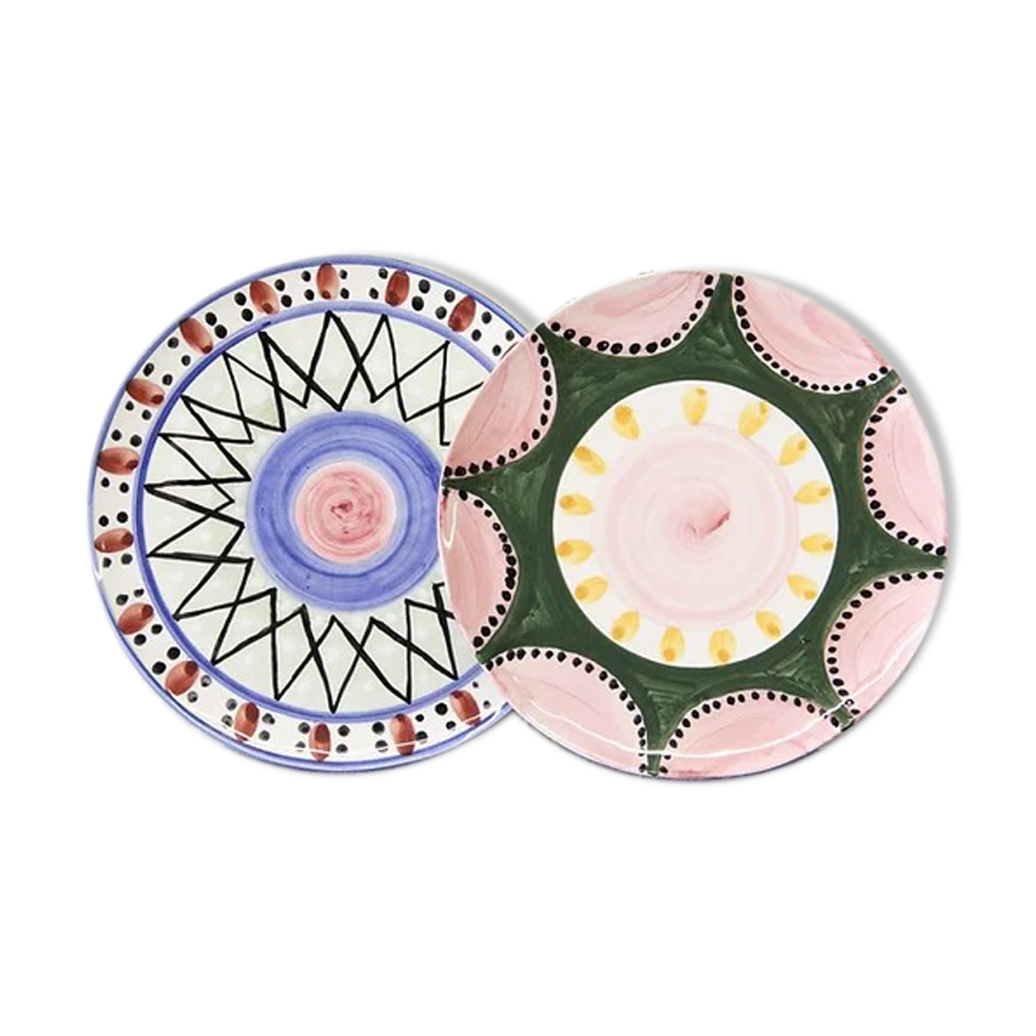 Set of 2 'grant & bell' dessert plates
