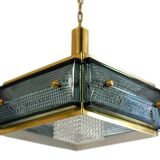 Mid-century Malmö Metallvarufabrik pendant light brass and glass