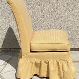 Vintage upholstered fabric toad armchair