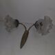 Double bronze wall light with glass tulips Art Deco