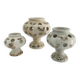 Three Saint-Uze ceramic tealight candle holders, early 20th century