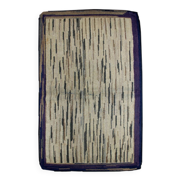 Tapis crocheté américain antique fait main, années 1900