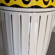 1 very large BFK (Boch Frères Keramis) Ambra 801 L jug. White, black lines and decorated band