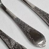 Set of six "Burgsil" stainless steel teaspoons with rabbit decoration