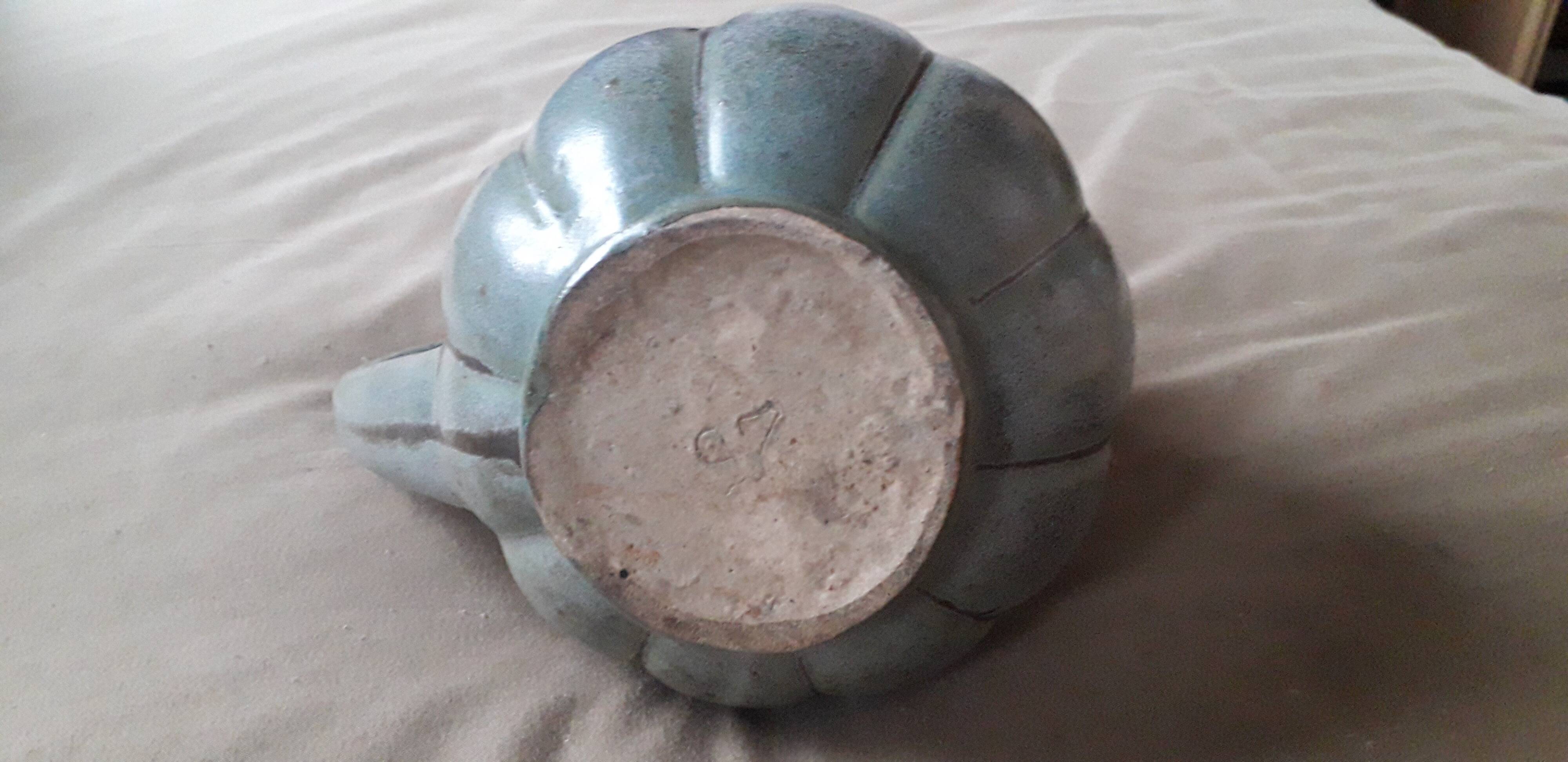 Vintage melon-shaped ceramic vase