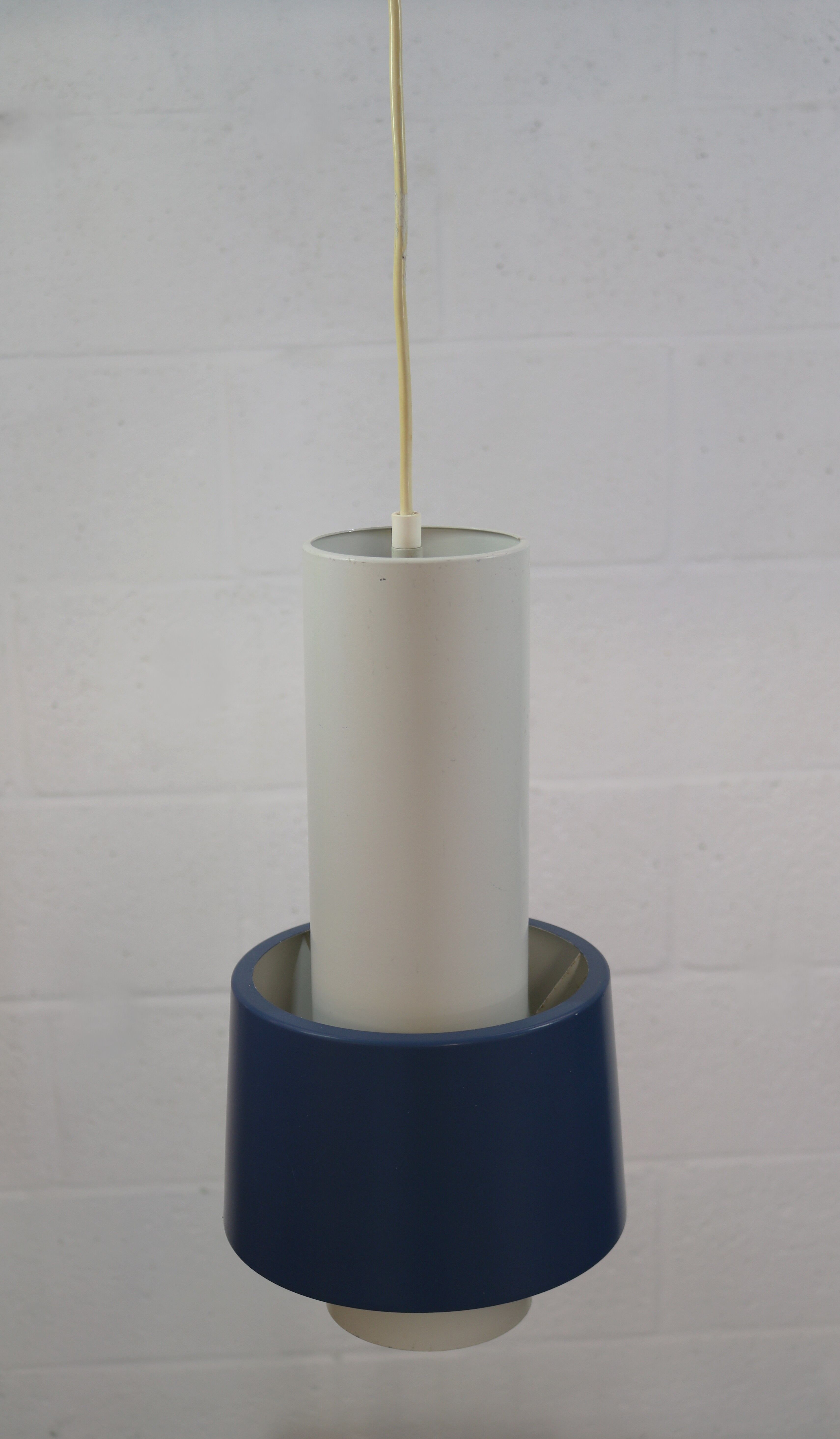 Old Danish design lamp in white/gray and blue colours - Denmark 60's