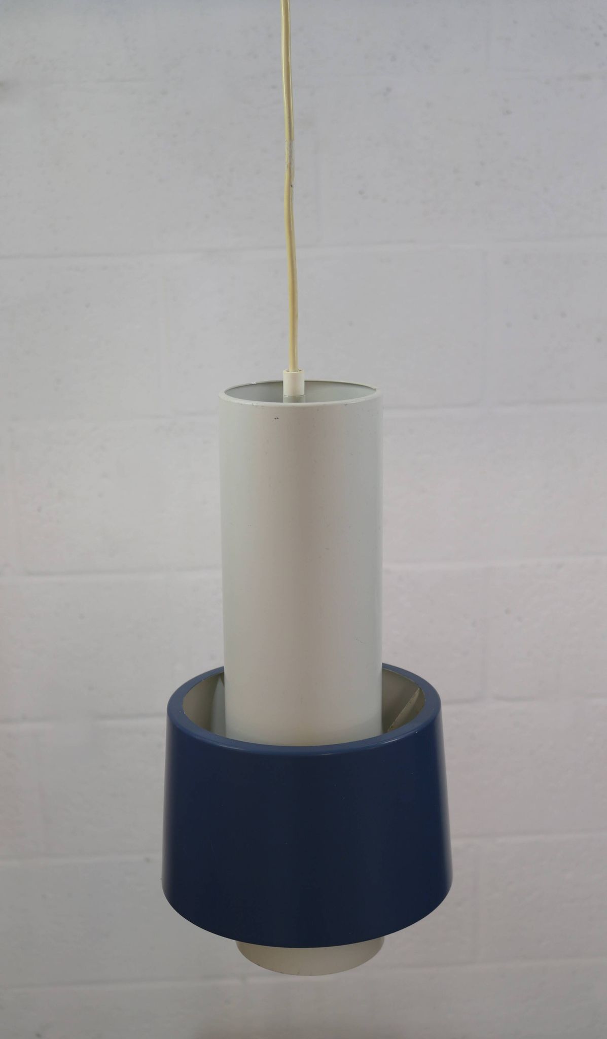 Old Danish design lamp in white/gray and blue colours - Denmark 60's