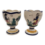 Egg cups earthenware Hb Henriot Quimper