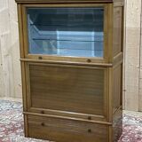 Vitrine en noyer et chêne de la marque MD, fabrication des années 1960