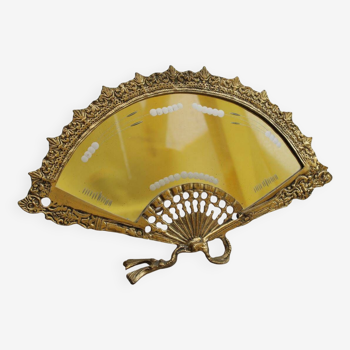 Gold metal fan mirror