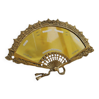 Gold metal fan mirror