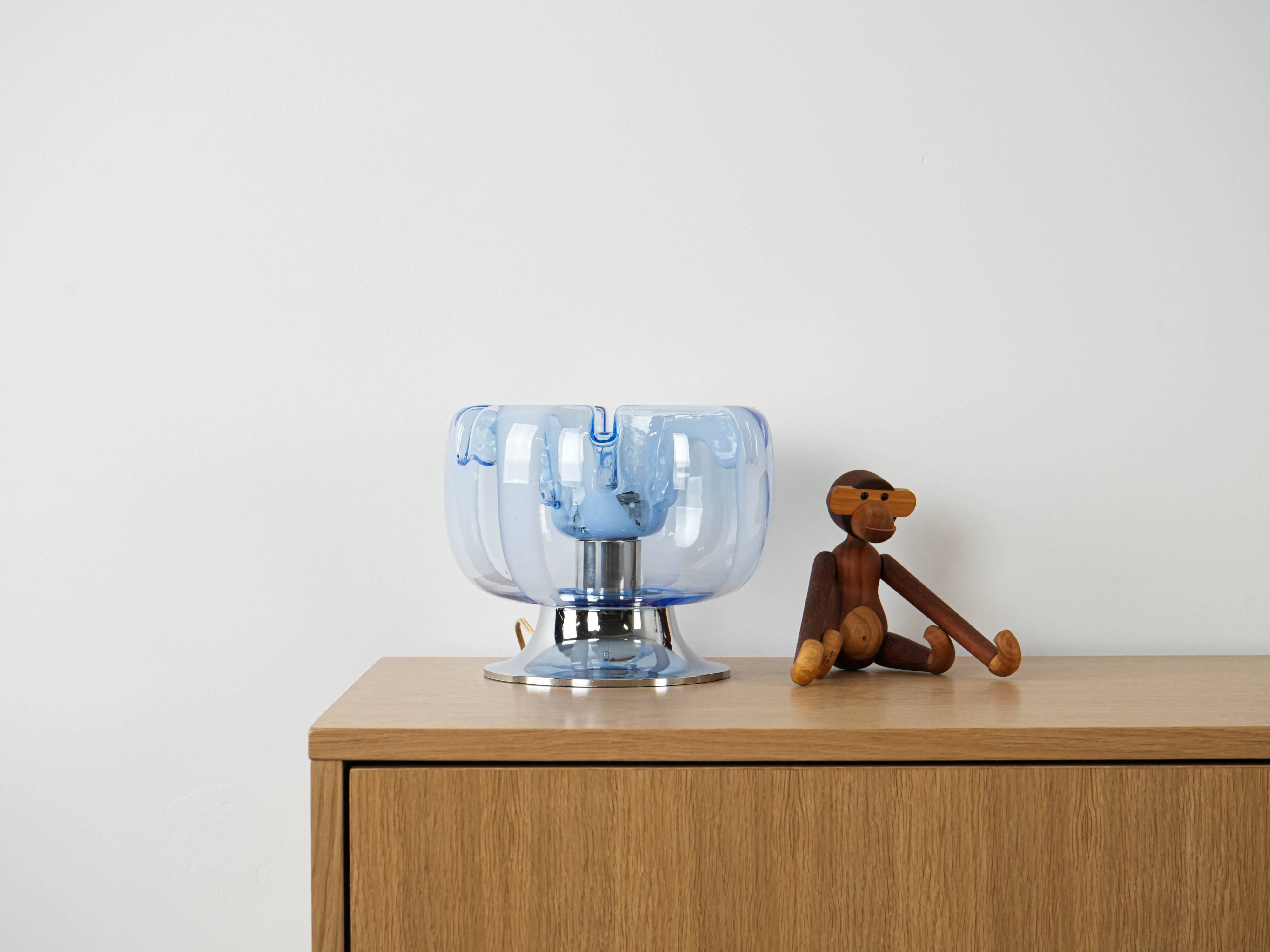 Table lamp, Murano glass, Italian design, 1970s, made in Italy