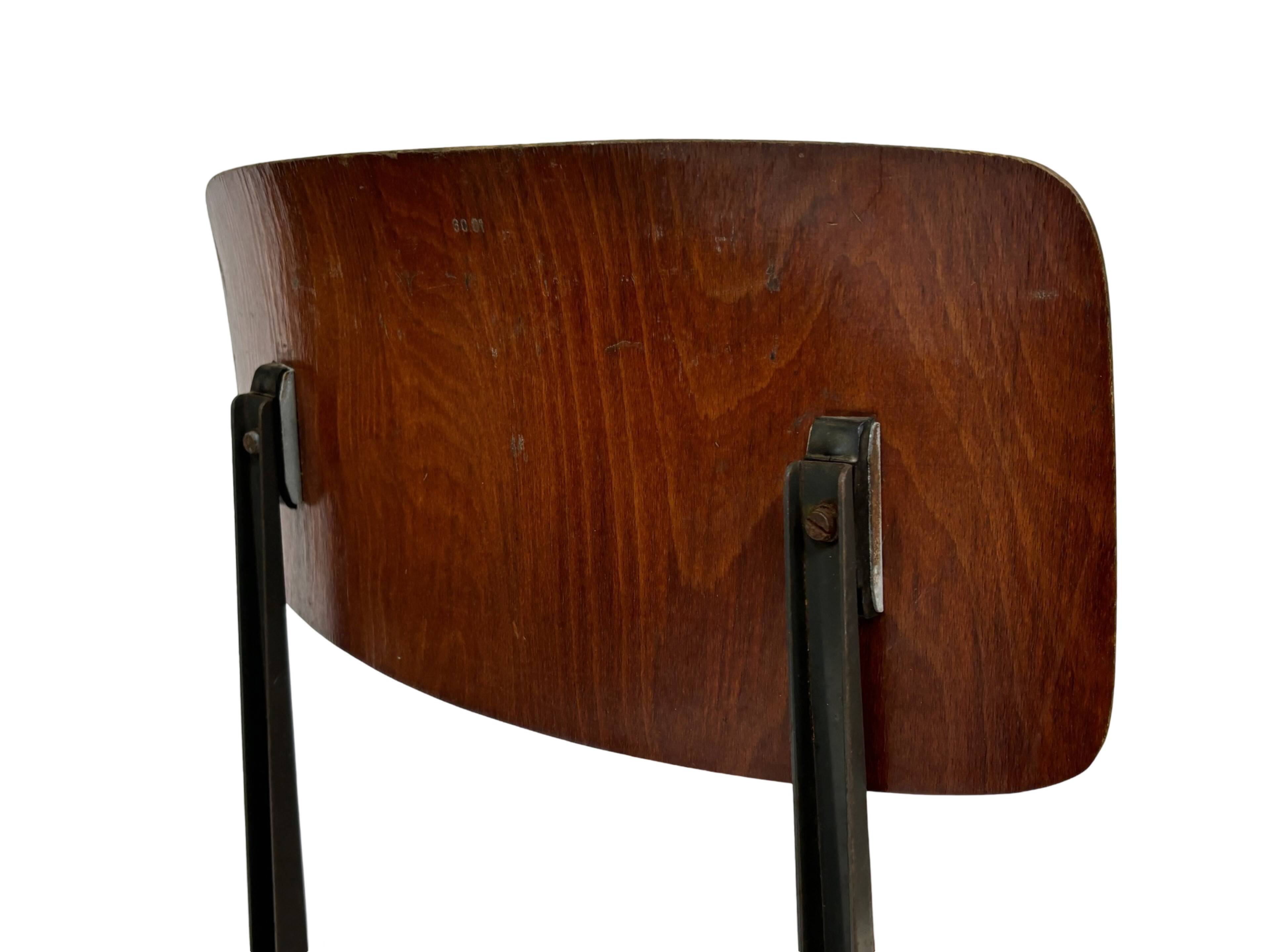 Vintage Marko holland industrial school chair 60's netherlands design