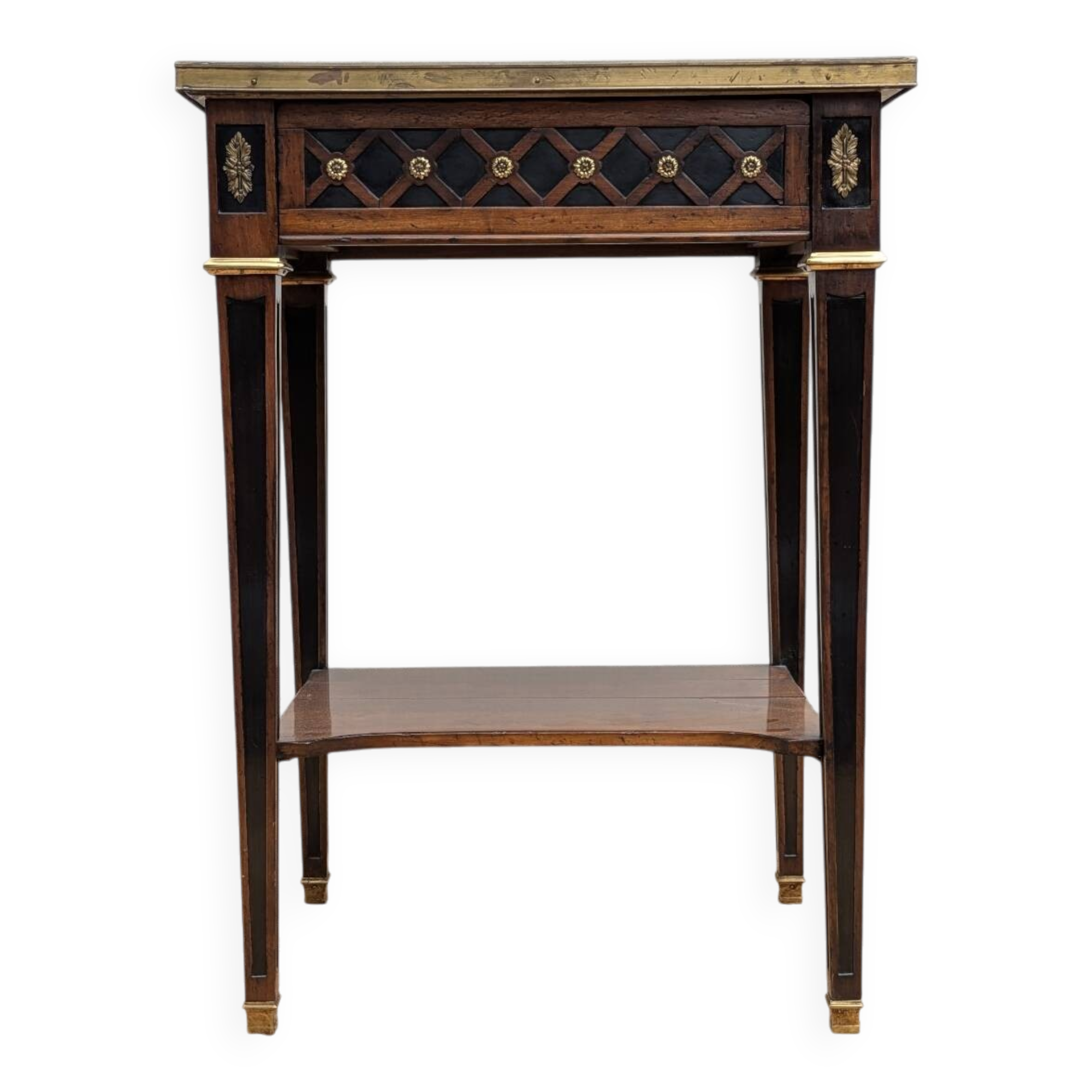 Table d'appoint style Louis XVI, marbre, début XXème, estampillée