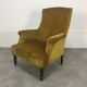 English armchair Napoleon III in mustard yellow velvet