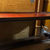 Mahogany and leather coffee table from the 19th century.